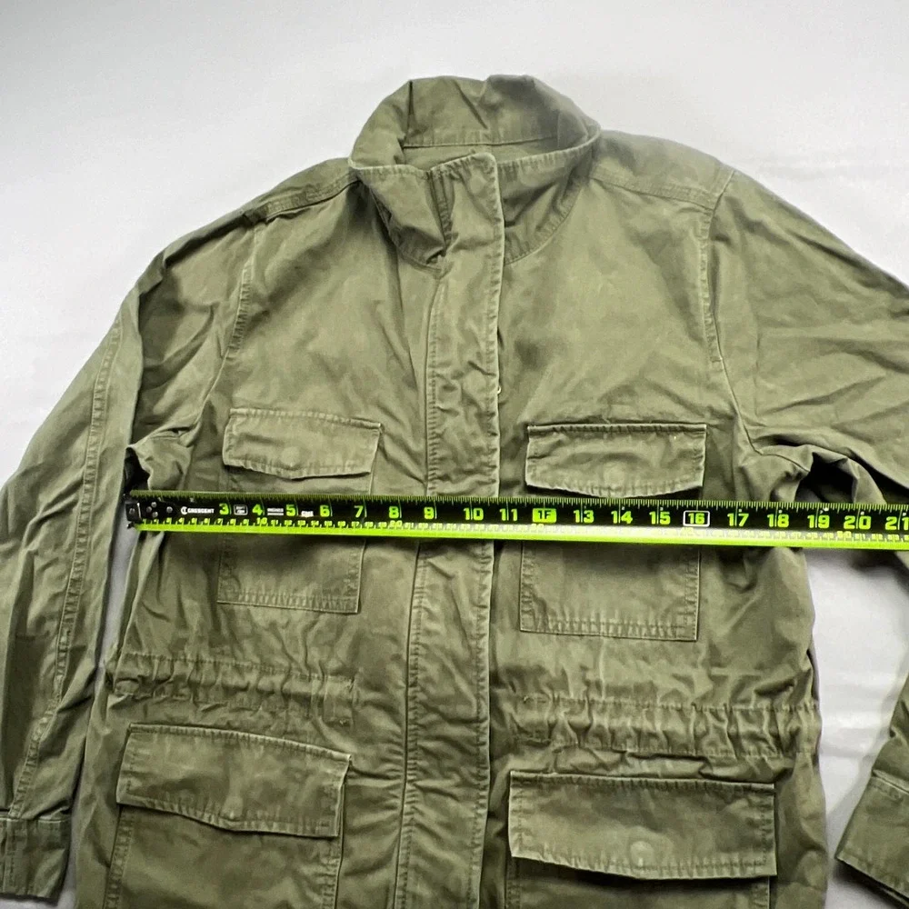 Madewell Surplus Jacket Womens Medium Green Cotton Long Sleeve Pockets Zip Up